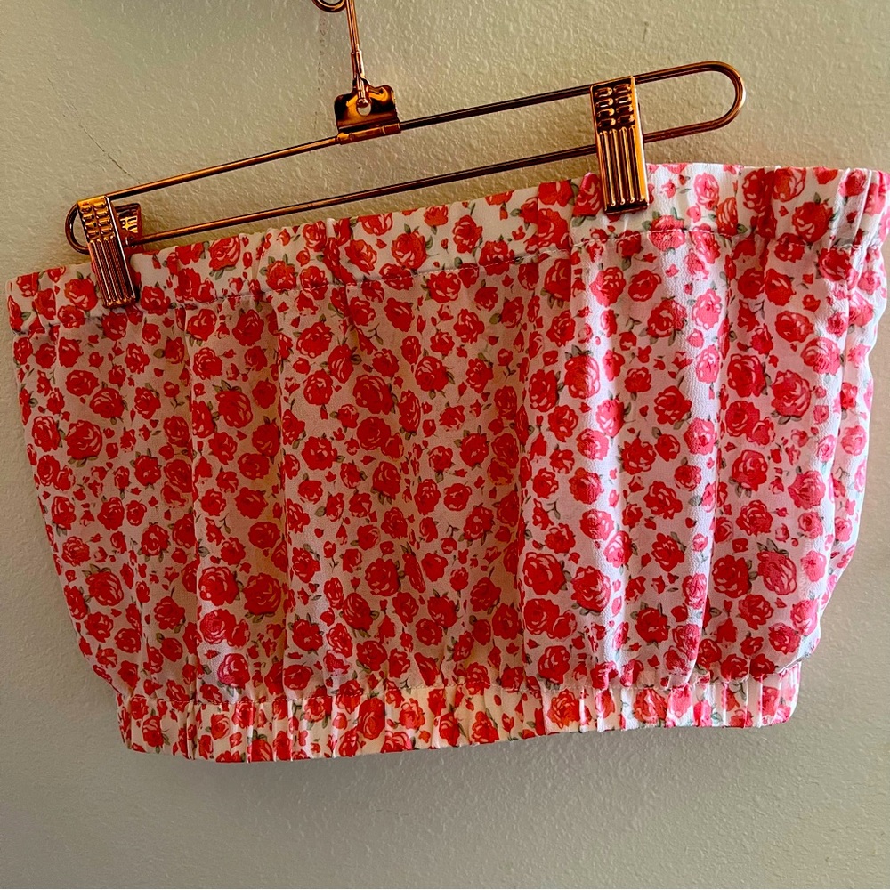 ROMWE FLORAL TUBE TOP